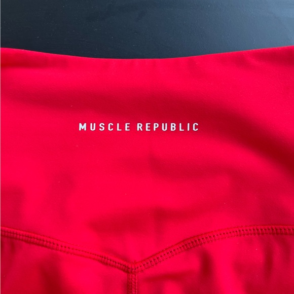 red biker workout shorts - Picture 5 of 5